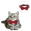 Cats Cute Bowknot Collars Plaid Tie Soft Cloth Bowtie with Bell Pets Decoration SuppliesRed