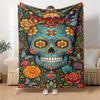 Day Of The Dead Sugar Skull Home Customize Your Name Blankets Soft Lightweight Cozy All Season Use For Couch Office Bed Living Room Picnic Perfect