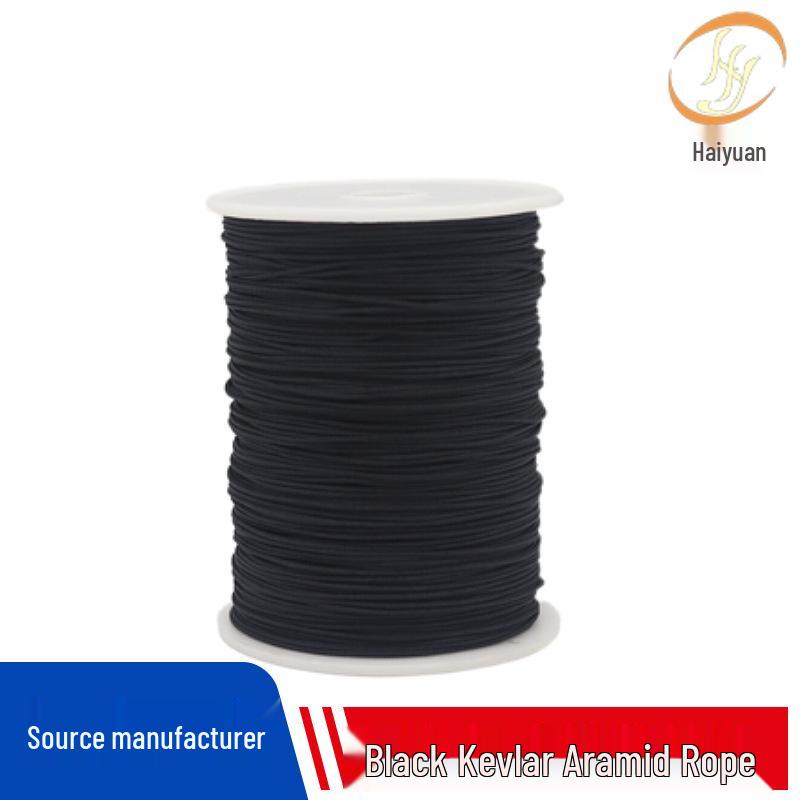 

Кевларовый огнестойкий плетеный шнур - Черный, 2 мм, износостойкий, высокотемпературный (560°C) Арамид.