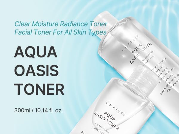 AQUA OASIS TONER Green Types of Hyaluronic Acid [S.NATURE] 300ml/Cleansing lotion/Pack/Mist/PHA/EWG Certified/8