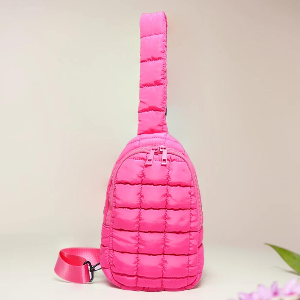Women Quilted Chest Bag Cloud Waist Bag Adjustable Strap Puffer Crossbody Sling Bags Travel Fanny Pack Outdoor Travel Bags