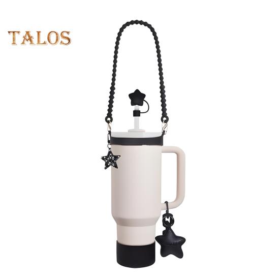 5-teiliges Trinkhalm-Set aus Silikon für 30/40-oz-Becher, inklusive Trageriemen-Anhängern, BPA-freies Becherzubehör für Hydroflaschen