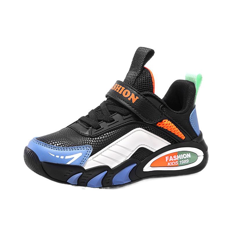 2025 autumn and winter leather children's sports shoes non-slip waterproof Velcro versatile casual lightweight boys running shoes tide