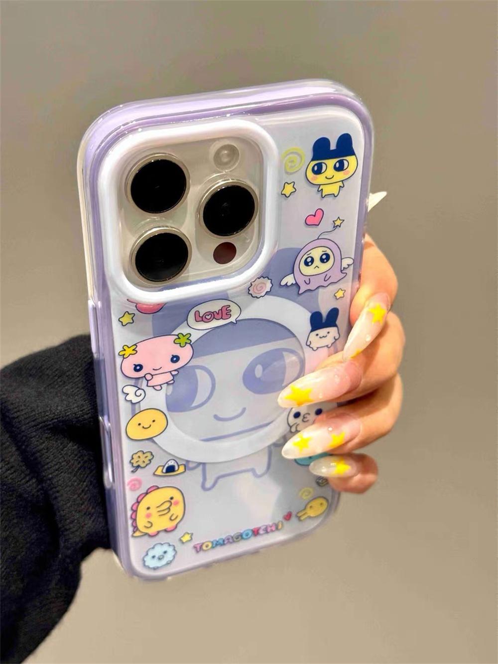

Кумедний мультяшний магнітний чохол-підставка для телефону для iPhone 17 16 Pro Max 14 15 pro 16 чохол з Magsafe милий захисний ударостійкий чохол iPhone17 Pro