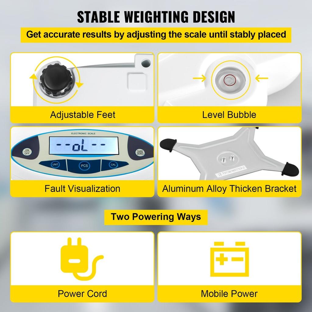 Analytical Balance, 5000g X 0.01g Accuracy Lab Scale, High Precision Electronic Analytical Balance, 13 Units Conversion, Counting Function, LCD