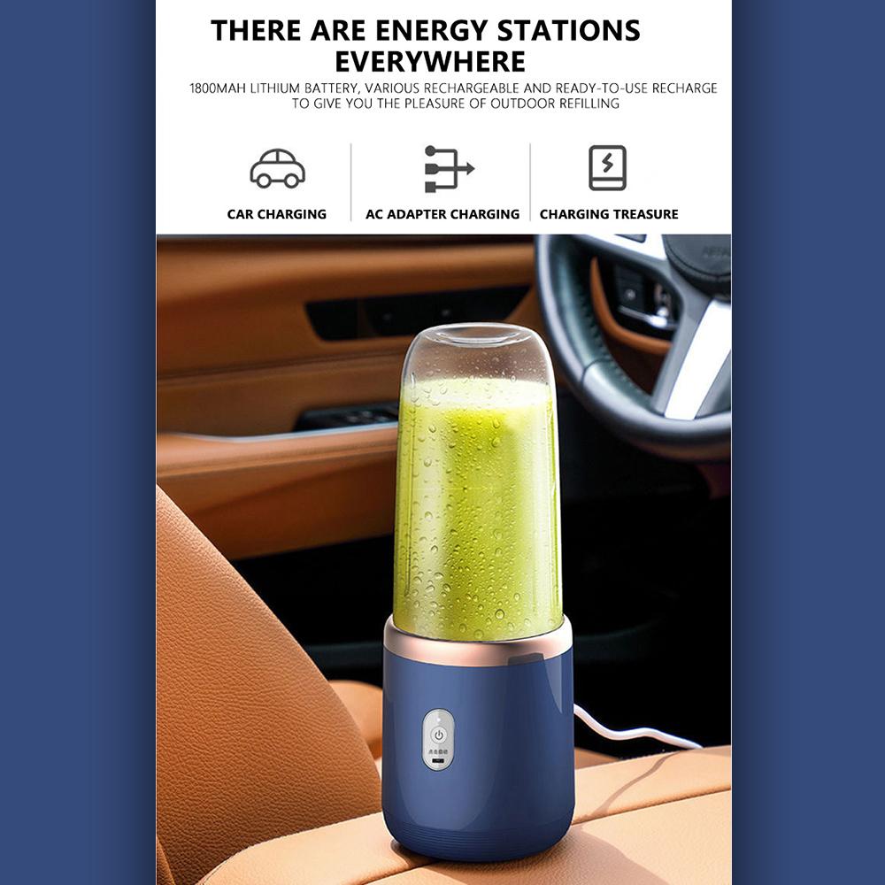 Mini mixer 40W Juice blender mini portable quick blender cup personal size rechargeable USB Double cup Blue