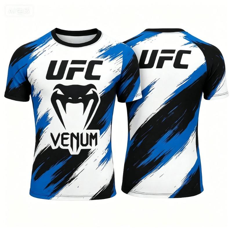 Heißer Sommer Verkauf UFC Boxen Kampf Wettbewerb Herren T-Shirt Mode Schnelltrocknend Lässig Atmungsaktiv Rundhals Kurzarm Oberteile