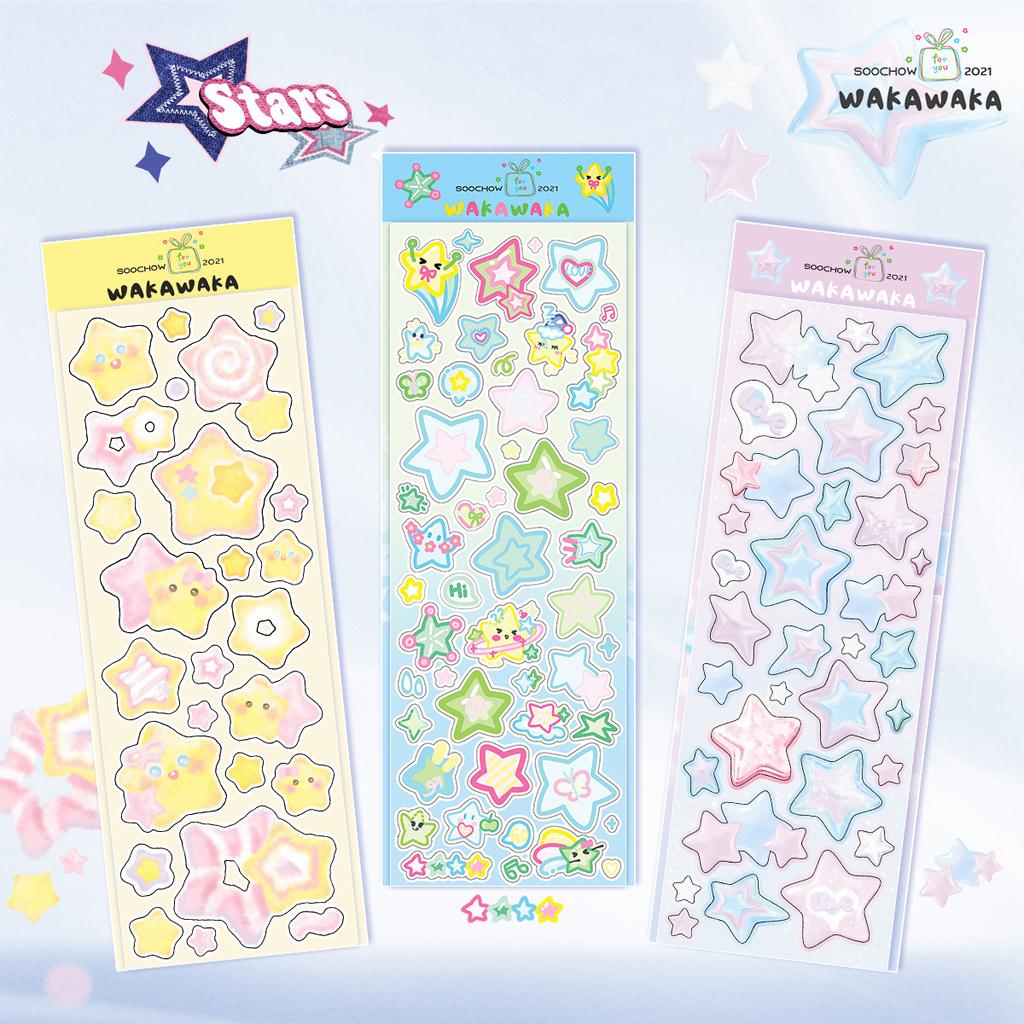 Hand tent stickers with star elements, Korean Ins style base stickers
