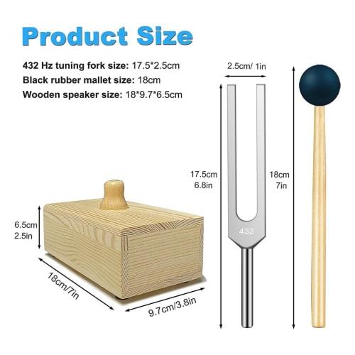 Bunggou 2x 432Hz Tuning Forks with Resonance Boxes for Sound Healing, Tuning Fork Resonance Guidance, Hearing Tests, and Meditation
