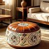 PU Leather Boho Style Seat Cushion Cover Unstuffed Storage Leg Bench Sofa Stool Cover  Balcony