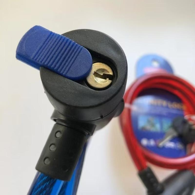 Anti-Theft Straight Cable Bicycle Lock with Key 4 Color Options Secure Lock for Bicycles Scooters Kayaks Paddleboards