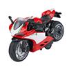 Toy Motorcycle Model 1:14 Scale Alloy Plastic Pull Back Toy Motorcycle with Sound and Light for Kids Red