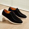 Men'S Suede Loafer Shoes Simple Design White Sole Casual Walking Shoes Slip On Lazy Shoes Comfortable Breathable Fashion Daily