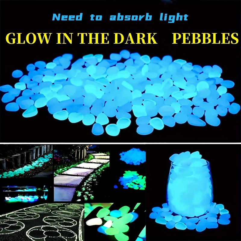 1000-2000pcs Luminous Plastic Stones for Wedding Party Garden Landscape Decoration Reusable Shiny Pebbles