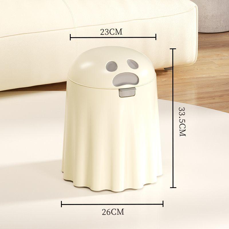 

Weird Ghost Shape Wastebasket Press Type Recycle Bins with Lid Kitchen Trash Can Simple Living Room Storage Bucket Bathroom Bins