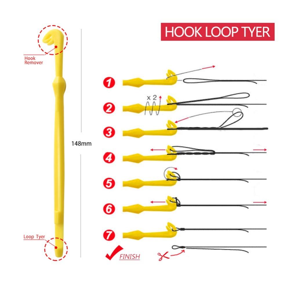 Manual Tool Fishing Hook Tier with Two Fishing Knot Tool Single and Double Hook Fishing Tier Tackle Accessory Knot Tying Tool