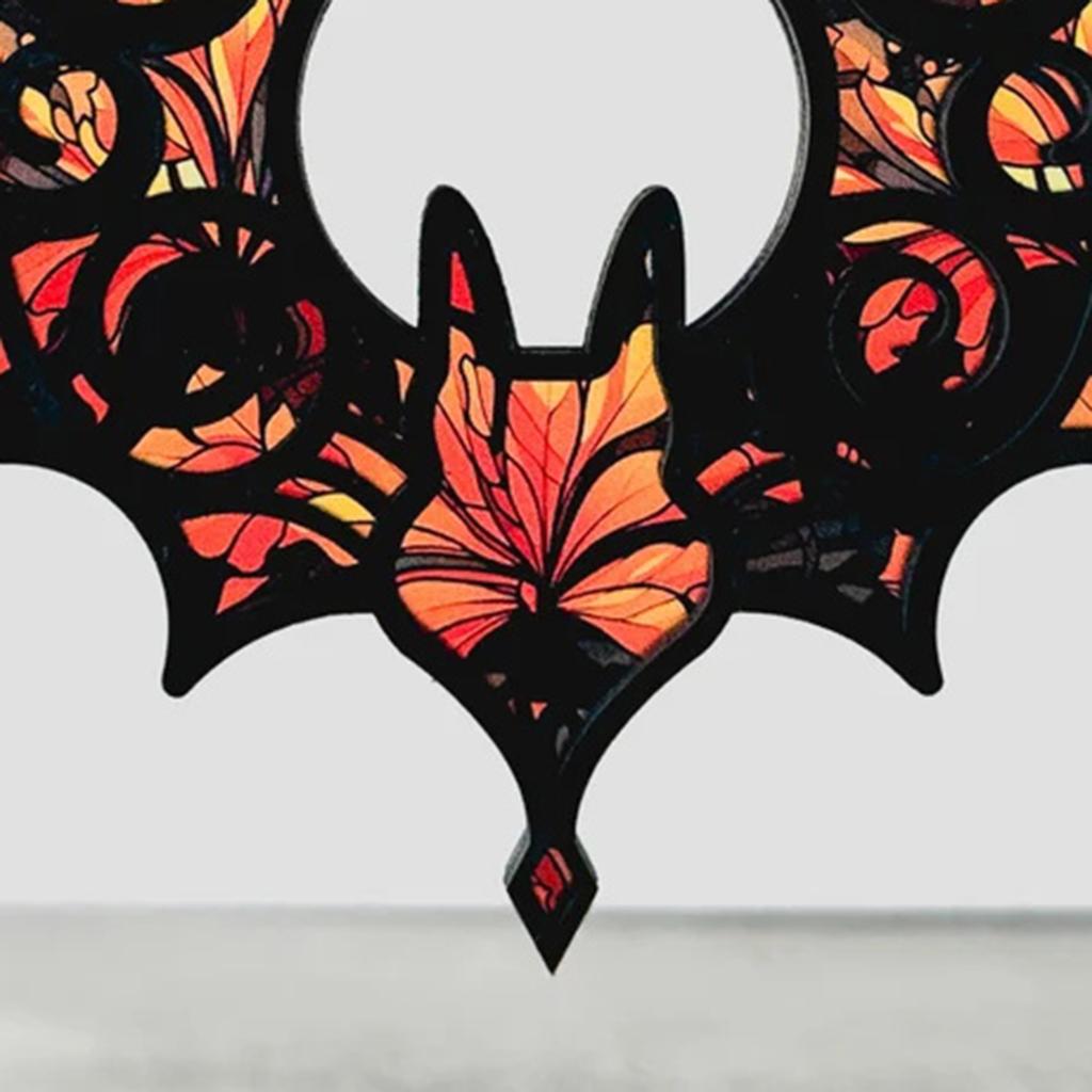 Acrylic Bat Hanging Decoration Stained Glass Effect Gothic Halloween Window Decor Colorful Suncatcher for Home Party Decor Gift