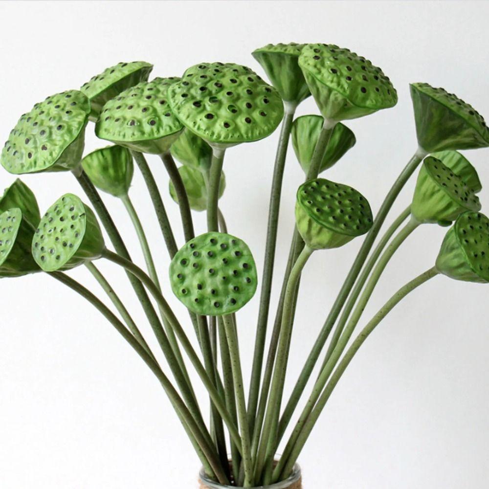 Romantic Artificial Lotus Handmade Fake Lotus Branch Simulation Lotus Leaf  Balcony