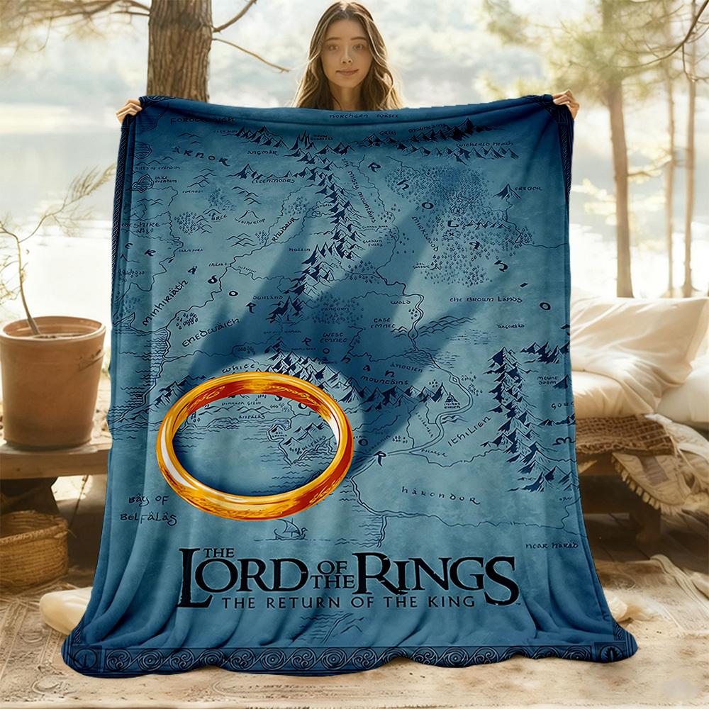 1PC The Lord of the Rings Outdoor Blanket Lightweight Flannel, Soft & Warm, All-Season, Outdoor, Camping, Living Room, Office,  L1106107