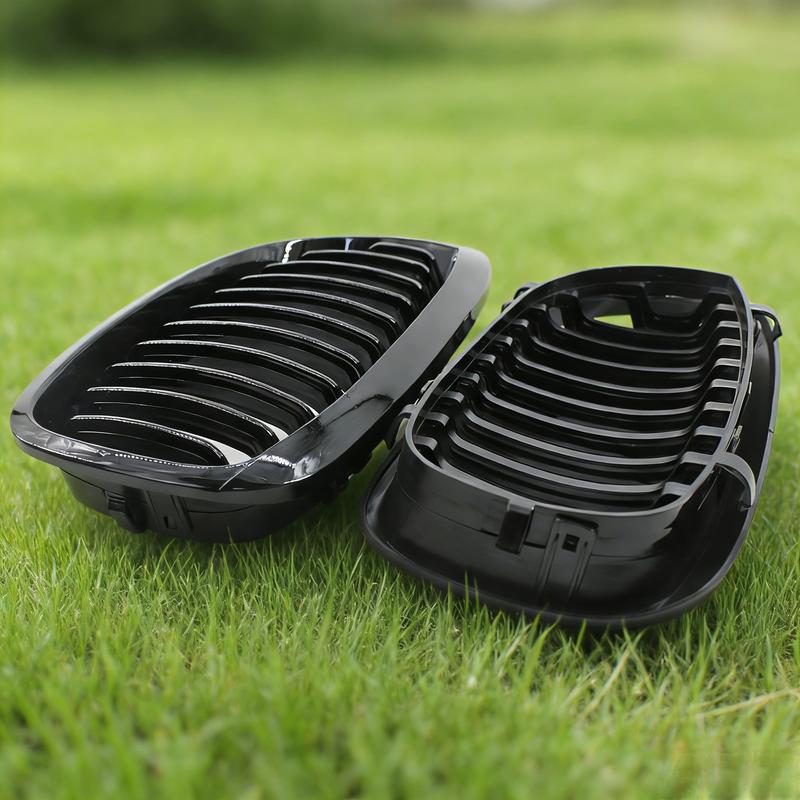 Gloss Black Front Grill Grille For BMW E46 LCI Facelift Coupe Cabriolet 03-05 325CI 330CI 2 Door 51137064317,51137064318
