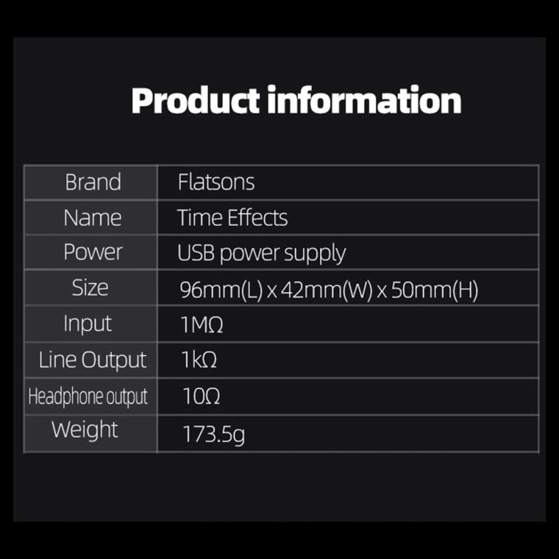 Flatsons Delay Reverberation Effector Hall Spring Room 3 Modes Reverberation Aluminum Alloy Effects