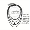 Gothic Black Star Necklace Set. 4-piece Hip-hop Chain with Tassel Pendants for Women.