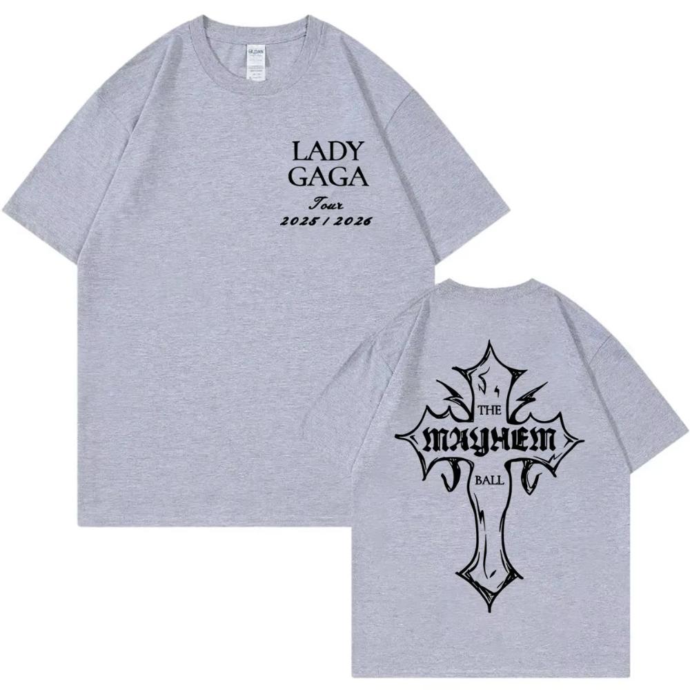 Lady Gaga The Mayhem Ball Tour 2025 T-shirt Men Women's Clothing Fashion Rock T-shirts High Quality Cotton Short Sleeve T Shirts