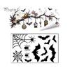 Static Cling Ghost Bat Pumpkin Stickers 2 Sheets Halloween Window Stickers, Spider Web Decals, Spooky Atmosphere Wall Decals Waterproof for