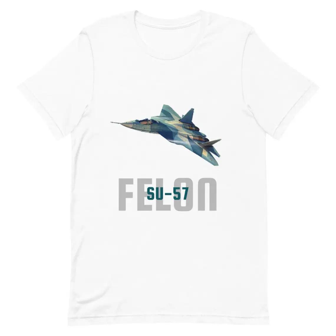 Russian Sukhoi Su57 Multirole Stealth Fighter Aircraft TShirt 100 Cotton ONeck Short Sleeve Casual Unisexs Tshirt Size S3XL S