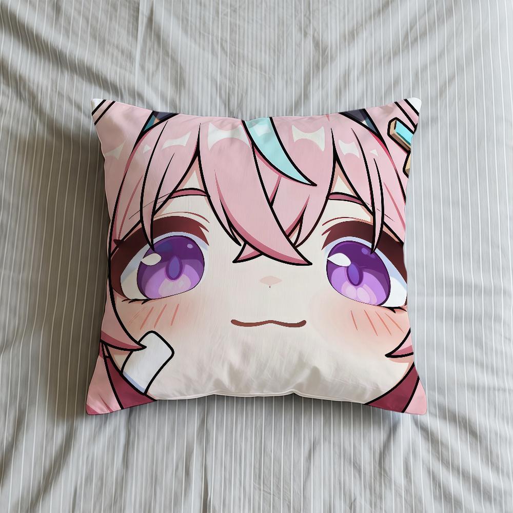 Face Impact Cushion Cover Soft Case Genshin Sofa Living Game Room Home Comfortable Office Decor Protective Q Cute Pillow