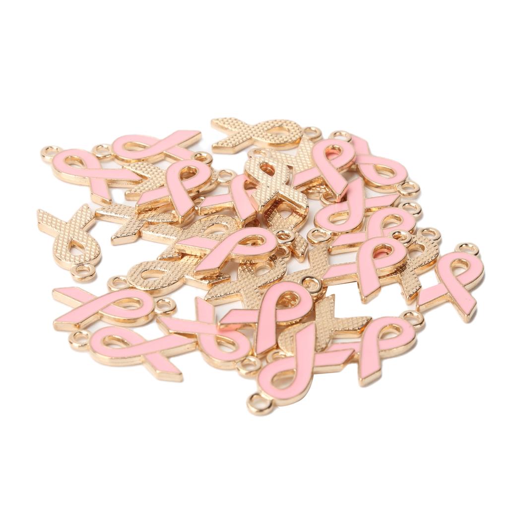 30pcs Ribbon Pendant Jewelry Making DIY Accessories for Necklace Bracelet Key Chain Pink