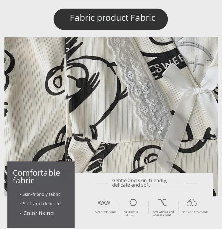 Women's Plus Size Cute Sweet Princess Pajamas - Long-Sleeved Trousers for Spring & Autumn 2024