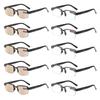 10PCS Men and Women Crystal Glass Lens Presbyopia Glasses with Grade +100 To +400 Half-Rim Reading Glasses