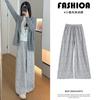 Wide-leg pants women's new spring and autumn loose and lazy wind drape small striped casual pants