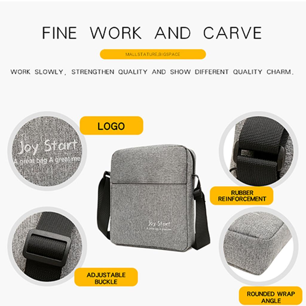 Men'S Shoulder Bag Mobile Phone Bag Simple And Durable Oxford Cloth Light And Large Capacity Commuter Travel Slung Small Bag.