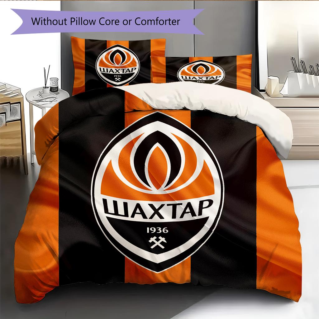 Shakhtar Donetsk Pattern Bedding Home Decoration Birthday Gift (1 * duvet cover + 2 * pillowcase, without core)
