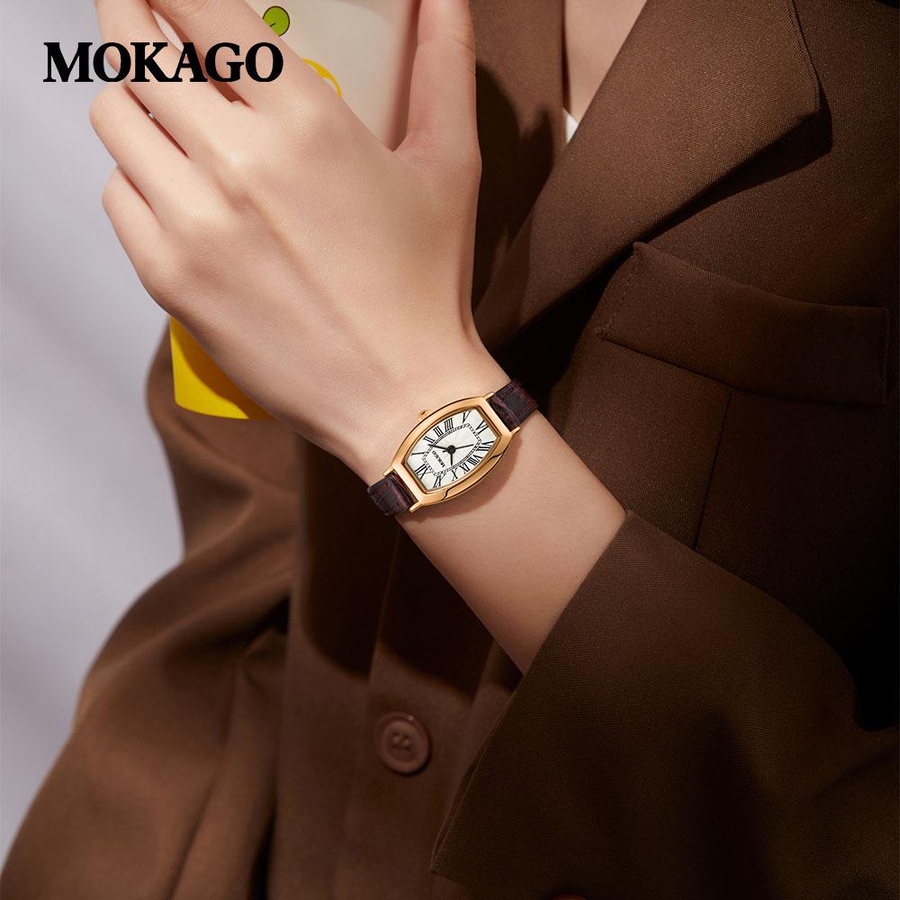MOKAGO Women's Retro Roman Numeral Quartz Wristwatch