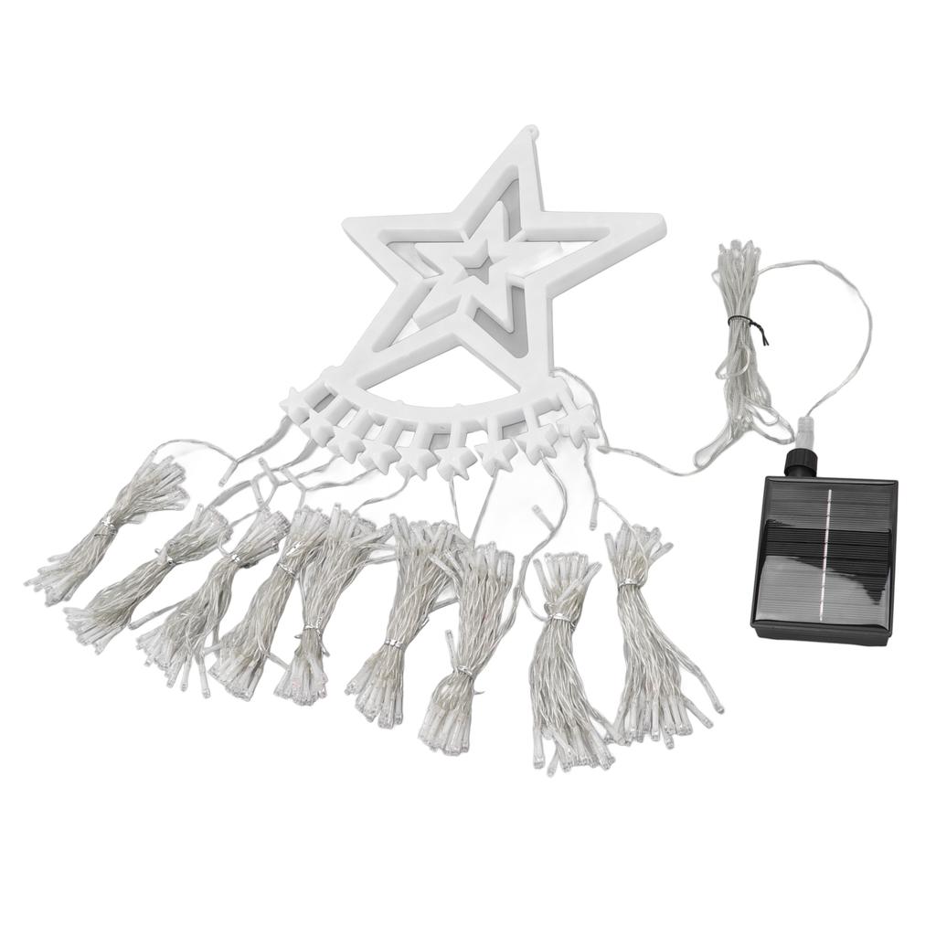 Christmas Tree Waterfall Lights Solar 350LED 8 Modes Waterproof Waterfall String Lights With Remote