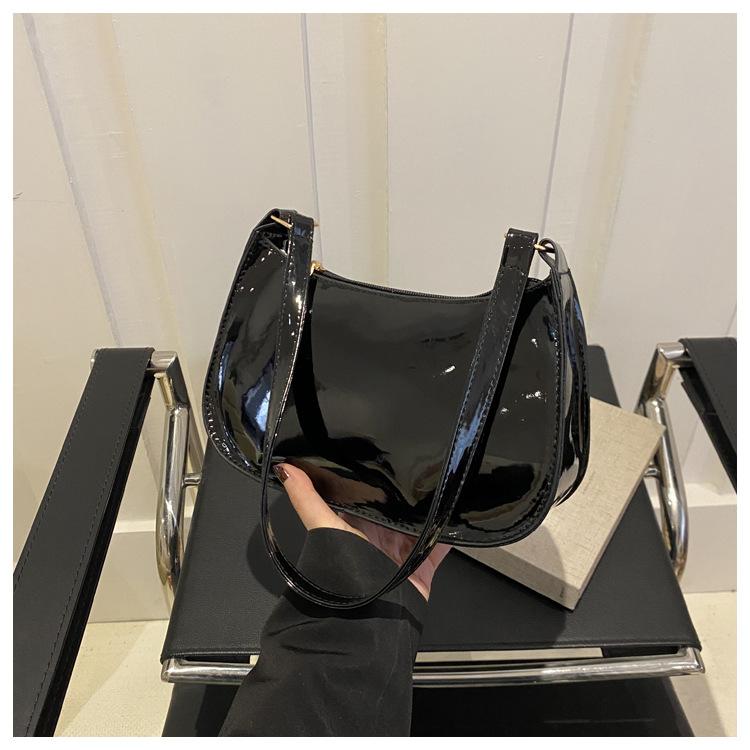 Retro Einfarbig PU-Leder Schultertasche Damen Mode Handtasche Lässige Geldbörse