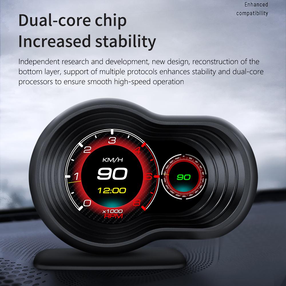 OBD2 Car HUD F9 OBD Head Up Display Auto Smart Car On-board Computer Gauge Digital Speedometer Temperature Engine RPM Alarm