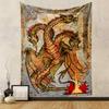 "Three-Headed Dragon Breathing Fire" Patterned tapestry home decor, suitable for bedroom and living room, gift