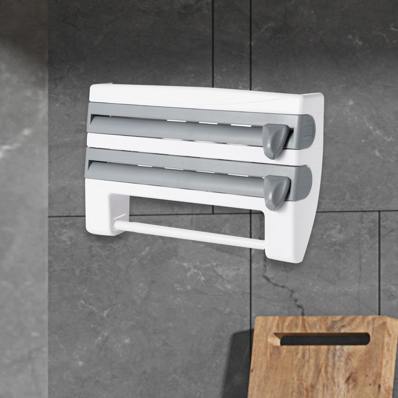 Алюминиевый органайзер-диспенсер для упаковки, легко устанавливаемый, компактный держатель для бумажных полотенец для Gray Blue