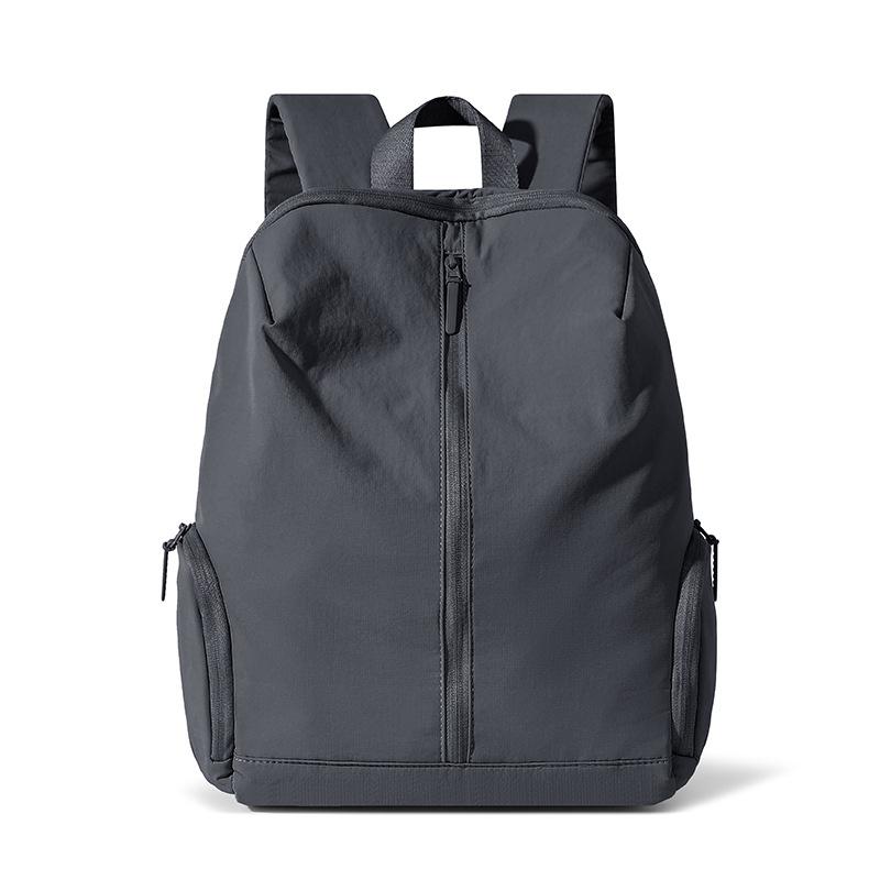 Nylon Backpack Solid Color Large Capacity Backpack серый