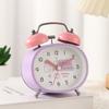 High-value macaron candy color cartoon children's ringing alarm clock sweep seconds silent night light clock watch