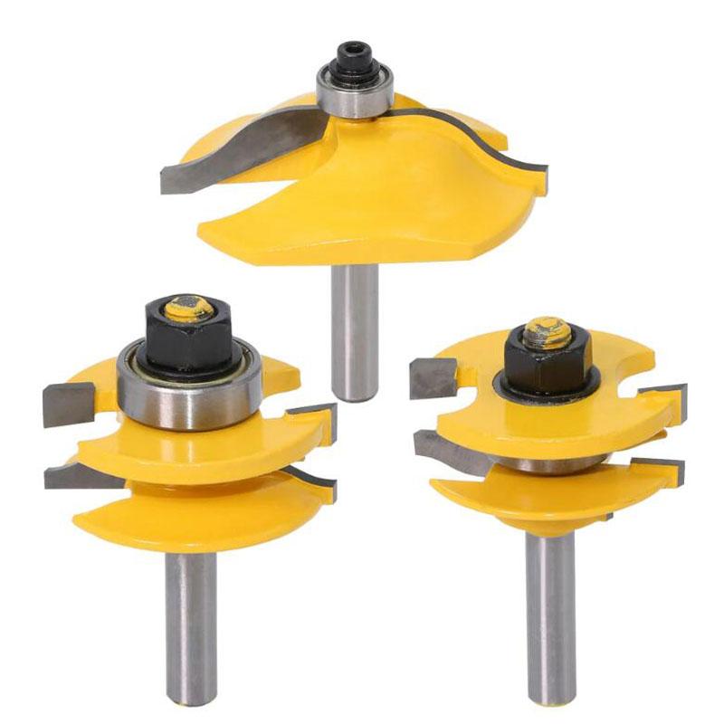3 stücke 8mm Schaft Erhöhte Panel Schrank Tür Router Bit Set Holzbearbeitung Cutter Holz Router Bits Hartmetall Bit Tür messer
