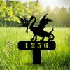Metal Dragon Garden Stake Fairy Yard Art Outdoor Decor