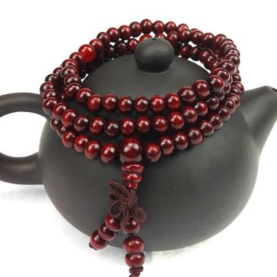 6mm Natural Sandalwood Buddhist Buddha Meditation 108 Beads Wood Prayer Bead Mala Bracelet Women Men Jewelry
