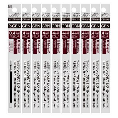 Sakura Ballpoint Pen Refills for Ball Sign Cassis 10 Cray-Pas iD, 0.4mm, Black, Refills, R-GBN04#22(10)
