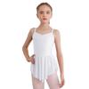 Girls Ballet Dresses Ballerina Practice Performance Ruched V Neck Spaghetti Straps Side Split Dress