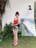 Spring 2025 Cartoon Embroidery Camisole: Women's Sweet & Spicy Slimming Top